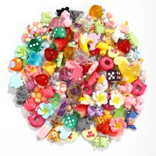 Mixed 10/20pcs Random Styles Colorful Resin Cute Imitation Animal Fruit Food Series Charms DIY Handmade Pendants For Necklace Bracelets Earrings Jewelry Making Findings