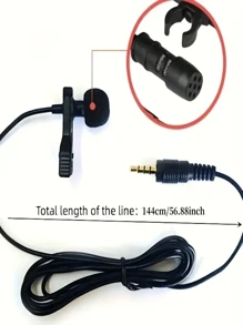 1pc Portable Karaoke Microphone - Omnidirectional Sound - Clip-On Microphone Suitable For Interviews And Singing - Perfect For Recording And Entertainment Anytime, Anywhere