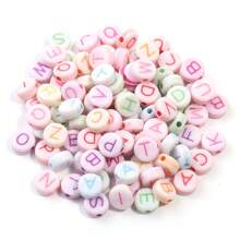 100pcs/Pack Acrylic Square & Flatround Letter Loose Beads, Fashion Cute Colorful Plated, Neon Colors, Multi-Choice For DIY Bracelets, Necklaces, Jewelry, Phone Charms, Keychains Making, Wholesale Beads