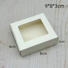 10pcs/Pack White Cardboard Gift Display Packaging Boxes With Transparent PVC Window For Handmade Jewelry Craft Packaging - White Square Window Box - View 13