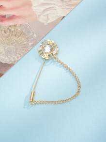 1pc Hollow Design Brooch, Elegant Brooch, Premium Feel Bobby Pin, For Daily Use
