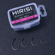 50pcs/Box Coating High Carbon Stainless Steel Barbed Hooks Carp Fishing Hooks Pack With Retail Original Box 8011 - Silver - View 3