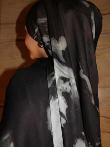 1pc Watercolor Printed Headscarf, Muslim Printed Shawl Headscarf Suitable For Autumn And Winter Seasons, Scarf Suitable For Daily Life And Holiday Travel Decoration - Multicolor 9 - View 2