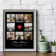 1 pieza Colección de fotos personalizadas de pareja, impresión personalizada de fotos de amor como regalo para novio, novia, cumpleaños, compromiso, aniversario, graduación, Día de San Valentín, Navidad, regalos para pareja, esposa, mejor amiga, familia. Regalo del Día de San Valentín para él, pinturas colgantes de aniversario, decoración del hogar, sala de estar, dormitorio