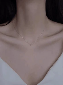 1 件经典锆石项链 925 纯银锆石简约女士项链华丽周年纪念礼物送给女朋友 - 經典鋯石項鍊 - 查看 3