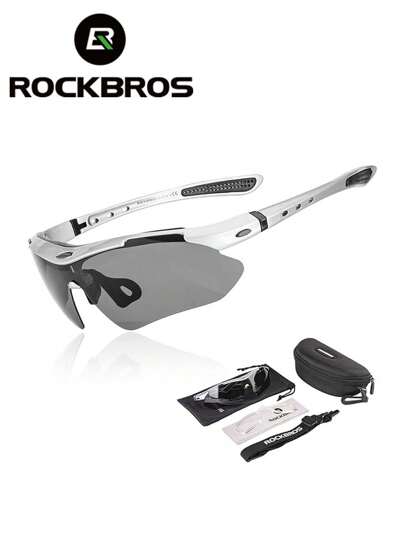 ROCKBROS 1 件装骑行眼镜偏光眼镜男女士带头带适合眼镜佩戴者户外运动跑步山地车