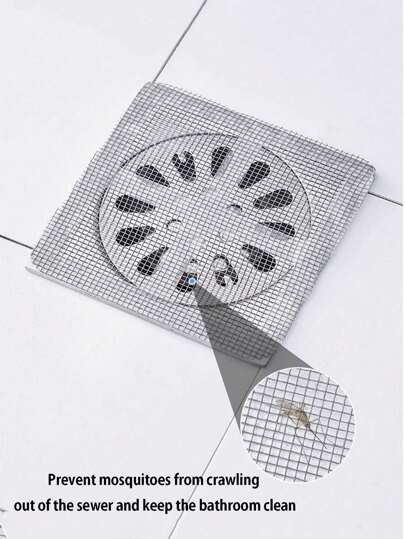 High-Quality Drain Filter, Shower And Bathtub Hair Catcher - Non-Scratchy, Easy Installation, Drain Filter Stickers, Shower, Sink And Laundry Disposable Drain Cover, Easy To Use, Hair Stop Drain Cover, Disposable Drain Filter, Sink Hair Catcher Stickers, Bathroom Hair Catcher Stopper, Drain Cover, Kitchen Sink Filter, Bathroom Bathtub Hair Stopper, Effectively Blocks Hair And Pest Proof Patch