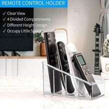 1pc Transparent Remote Control Holder Stand, Plastic Remote Control Storage Box, Remote Control Organizer - Apricot - View 8