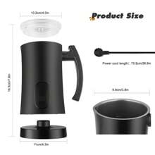 350ml 4 - In - 1 Milk Frother: The Ultimate All - In - One For Coffee, Latte & Hot Chocolate - Black - View 4