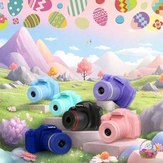 PoddyPony 攜帶式戶外幼兒玩具長鏡頭HD 1080P數字兒童相機，3-12歲男女生日、耶誕節禮物