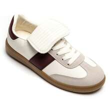 Women's Casual Daily Commute Fashion Contrast Color Sports Sneakers - Burgundy - View 1