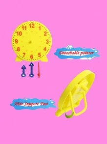 1pc Clock Model Teaching Educational Time Learning Tool, 3 Hands Linked 24-Hour Teaching Clock Model - View 4