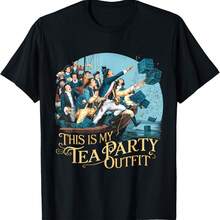 Camiseta divertida de historiador de la fiesta del té de Boston - Negro - Ver 1