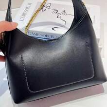 New Armpit Bag, Shoulder Bag, Crossbody Bag, Handbag, Commuter Bag, C Family Same - 黑色 - 查看 5