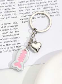 1 件树脂卡通钥匙扣，亚克力闪亮银色蝴蝶、小鱼、星星装饰吊坠适用于包包、汽车和各种装饰 - 彩色 - 查看 1