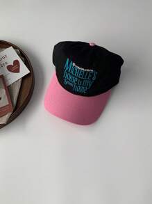 1 chiếc Mũ lưỡi trai thêu chữ phong cách Mỹ Soft Crown màu trơn, Mũ rộng vành chống nắng đa năng cho nữ, Chu vi vòng đầu lớn, Khuôn mặt nhỏ, Thời trang dạo phố, Xuân/Hè - Nhiều màu - Xem 15