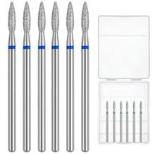 6pcs/Set Cuticle Drill Bit Sets,Nail Drill Bits Flame Cuticle Clean Drill Bit For 3/32''Electric Nail File Machine Cuticle Bit Nail Prep Tool - Multicolor - View 1