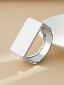 Bộ 1/2 chiếc vòng tay kim loại vuông trơn, thanh lịch, kiểu dáng lò xo, tối giản, thích hợp cho đám cưới, tiệc tùng, cặp đôi, ngày lễ, sinh nhật, quà tặng trang sức đa năng. - vòng đeo tay - Xem 9