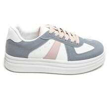 Fashionable Versatile Color Block Platform Casual Sneakers - Blue - View 2