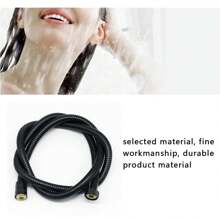 Shower Hose, Flexible Stainless Steel Handheld Shower Hose, Replacement Metal Extension Shower Hose - Black - View 6