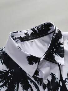 Men's Geometric Print Short Sleeve Casual Shirt, Spring/Summer