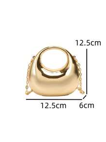 精致时尚迷你手提包，女士新款时尚多功能亚克力餐饮包，高端时尚斜挎包 - 金色 - 查看 3