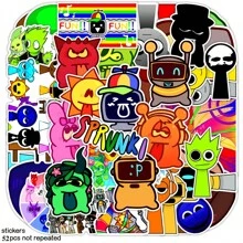 Jujutsu Kaisen 52pcs/Set Cartoon Sprunki Rhythm Box Incredibox Sprunki Doodle Sticker Pack, Waterproof Decals For Water Bottle, Laptop, Notebook, Phone Case, Guitar, Skateboard