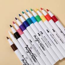 60/48 Colors Acrylic Paint Marker Pens, Suitable For Drawing And Art DIY Creation, Can Be Used For Painting On Fabric, Glass, Ceramic, Plastic And Most Surfaces