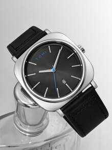 TOMI Relógio de quartzo masculino TOMI com óculos de sol, design de mostrador minimalista moderno e descolado, calendário, pulseira de liga de zinco, caixa de presente para homens, adequado para a vida diária, negócios, dia dos pais, dia dos namorados