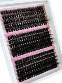 270 stuks 15 trays van elk 60+80+100, zachte en donzige 5D Russische krullende nertsenwimpers, 0,07 mm dik, 8-16 mm gemengde lengte, voor wimperverlenging en make-up - dikke en opvallende zwarte nepwimpers