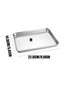 1/3 件不锈钢矩形咖啡厅托盘、小吃甜点蛋糕展示盘