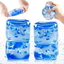 1/3Pcs Random Color Cube Stress Balls Sensory Ice Toy Balls For Anxiety Relief - Funny Fidget Stress Balls Stress Calming Toys