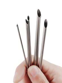 6pcs/Set Of Stainless Steel Hole Puncher Carving Sculpture Modeling Pottery Cutting And Punching Ceramic Polymer Clay Tools,Stainless Steel Pottery And Polymer Clay Carving Tool Set - Precision Carving, Punching And Molding Tools For Ceramics And Handicrafts