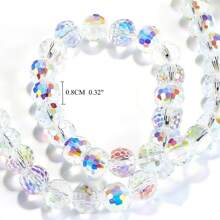 30pcs Elegant Faceted Crystal Glass Beads, Multicolor Iridescent - Ideal For DIY Bracelets, Necklaces & Pendants Jewelry Making Supplies, Glass Beads, Pendant