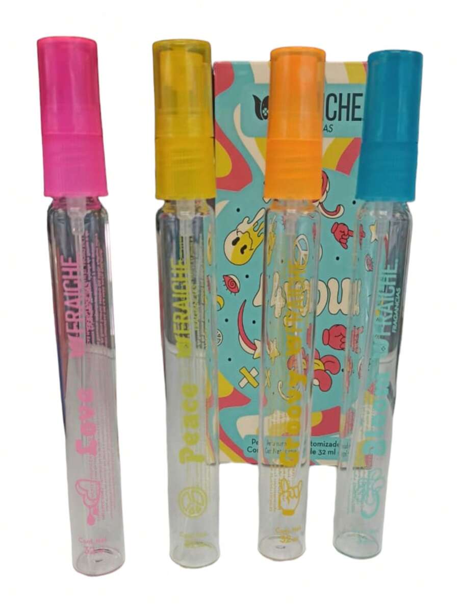 PERFUMEROS FRAICHE  DE 32 ML SET YOU DE 4 PZS SON DSELENA GOMEZ, DSORBETOROSSO, DVERSACE Y DRIRI DE RIHANA - Naranja - Ver 1