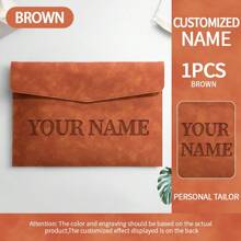 Customized Personalized File Folder A4 Magnetic File Bag, Waterproof PU Leather Document Organizer, Birthday/Christmas Gift Customization, Large Capacity Business Office Filing Bag, Exam Stationery Supplies,Back To School,School Supplies