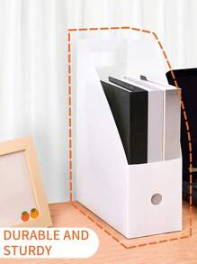 1 件白色简约 DIY 桌面书架、折叠式单柱书架、透明文件架、宿舍整理器、学校用品、返校 - 彩色 - 查看 8