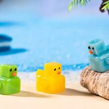 10/20 件迷你树脂鸭子，夜光小人物鸭子趣味微型树脂小雕像鸭子小卡通人物鸭子适用于家居汽车办公室装饰青少年派对礼物（颜色随机）