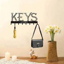 CIF BUY 1 pièce Crochet à clés en métal noir - Organisateur mural multifonctionnel pour le salon et la chambre à coucher, parfait pour ranger les clés, les sacs, les parapluies, un indispensable pour des maisons confortables