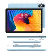 Android 14 Tablet,8-Core 2.0Ghz,4GB(4gb+4gb Expand)RAM,64GB Rom,A523 Tablet,10.1 Inch 1280*800 Ips Screen,6000mah,5G WIFI,WIFI 6,BT 5.2,2MP+8MP Camera With Free Leather Case, Keyboard ,Mouse, Stylus(No Adapter) - Blue - View 5