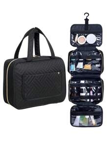 Large Capacity Hanging Travel Organizer - Waterproof Multi-Compartment Cosmetic Bag, With Hook, Unisex, Black, Toiletry Bag, Women's Makeup Storage Box, Small Makeup Bag, Women's Toiletry Bag, Women's Gift, Christmas Gift, Gift For Her,Pouch,Makeup Pouch,Travel Essential - Multicolor - View 2