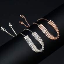 1pc Minimalist Rhinestone Adjustable Roman Style Bracelet, Women Daily Accessory - Bracelet - View 8