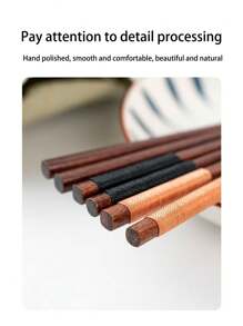 3/6 件高品质 3 件木制餐具套装 - 勺子、长柄日式叉子和筷子，非常适合搅拌水果和燕麦片 - 非常适合家庭聚会和节日庆祝活动、学校用品