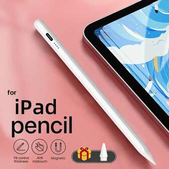 具有防掌托功能的触控笔兼容 iPad Pro 11/12.9 (2018-2024)、iPad 10/9/8/7/6 代、iPad Mini 5/6 代、iPad Air 3/4/5 代