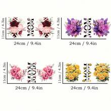 4 piezas Pegatinas de transferencia DTF UV con el mejor patrón floral de mamá para vasos Libbey de 16 onzas - Calcomanías resistentes para tazas, botellas, útiles escolares y manualidades DIY - Diseño de envoltura resistente al agua y reutilizable de fácil aplicación - Regalo perfecto para el Día de la Madre