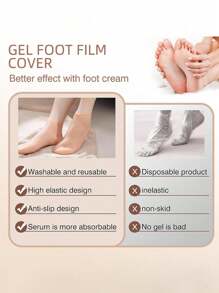 1 paire de chaussettes/manchettes pour les pieds en silicone hydratantes, protection des talons gercés, adoucissant les pieds calleux, convient pour la plage