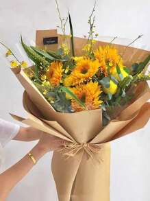 1 卷纯色礼品包装纸，鲜花包装纸牛皮纸卷，DIY 礼品包装纸，适用于生日礼物包装、工艺品、花束、海报等，生产和包装，花束包装纸用品，派对礼物婚礼礼物包装情人节 - 彩色 - 查看 5