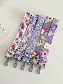 Fashionable Bohemian Style Pastoral Style Flower Pattern Bag Shoulder Strap Women's Bag Strap Replaceable Adjustable Separate Strap Suitable For Crossbody Bags Canvas Bag Shoulder Bag Women's Bag DIY Bag Accessories Golden Hook 70-135CM Bag Strap Pink Cute Style Shoulder Strap - Multicolor - View 2