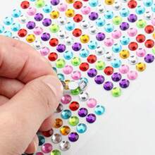 1-5sheets Colorful 3D Gem Stickers Glitter Sparkle Crystal Sticker For Tear Face Eyebrow Eyes Makeup Earrings Ear Ring Nail Rhinestone Stickers