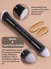 MAANGE 11pcs Makeup Tool Kit 4pcs Dual-Ended Makeup Brushes Basic Flat Round Top Brushes For Liquid Cream Foundation Powder Blush Eyeshadow Concealer 7pcs Makeup Puffs Including 2pcs Beauty Cosmetics Blending Sponges 2pcs Triangle Velvet Powder Puffs 3pcs Mini Finger Air Cushion Puff For Flawless Make Up, Travel, Makeup Reapply In Party